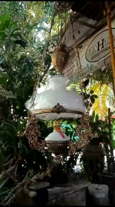 Lampu Gantung Klasik Jawa Motif Bunga Diameter 40