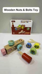 Wooden Nuts & Bolts Toy Early Educational Montessori Toy Screw Set Mainan Kayu Budak-budak拧螺丝木玩具启蒙玩具早教工具宝宝动手益智拼装玩具