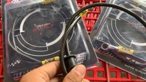 Slang selang rem rim depan TAD COPY TDR Hitam Karbon panjang 76cm