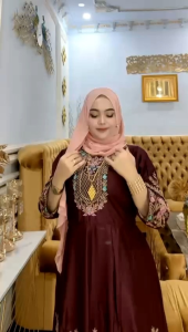 Gamis hindi turkey full bordir super mewah poll