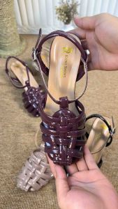Rizki Shoes - Sandal Heels Wanita Kronjo Tali Belakang Gesper Hak 3 Cm