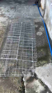 3-door battery cage for chickens with cup 1 set 3 pcs