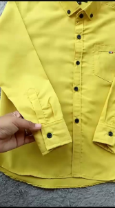 BAJU COUPLE WARNA KUNING LEMON KEMEJA AYAH DAN ANAK 3-14TH