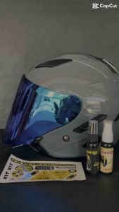Paket Murah Kaca Helm/Flat Visor Open Venom KYT Galaxi (STICKER+SPOILER+FREE STICKER)
