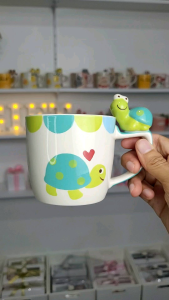 แก้วเซรามิก ของขวัญ ลายเต่า ความจุ 10 ออนซ์ พร้อมส่ง พร้อมกล่องของขวัญบรรจุภัณฑ์ ของขวัญวันเกิด