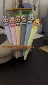 Pulpen Gel Ice Cream Labubu Hitam (per 6 buah)