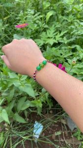 Gelang Tridatu  Green Crystal dan Giok asli khas Bali Original