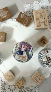 Fairy Lights Journal - READY STOCK/ art journaling/ scrapbook deco/ LG: Deep Sea Floral Girls PET tape with raised shell holographic foil