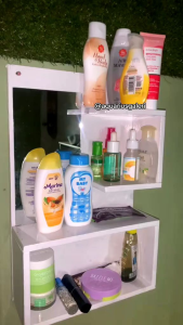 Meja Rias Putih Minimalis Rak Gantung Kosmetik