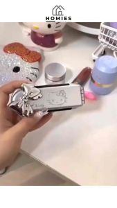 SISIR RAMBUT LIPAT SANRIO SISIR RAMBUT MINI SILVER LUCU DENGAN CERMIN SISIR LIPAT 2 IN 1