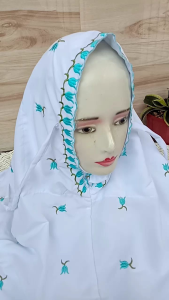 MUKENA DEWASA TERUSAN MOTIF BUNGA SERIBU DAHI TANPA KERUT