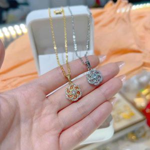 Dây chuyền xích nhỏ XP kèm mặt hoa xoáy nhí đính đá Kami trang sức sỉ MC13X