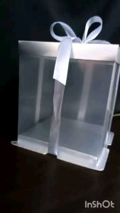 DIY Kotak Hadiah PVC box 6x6x6 transparent  Eksklusif Berkilau Model Khawin 6x6x6 Inch sekali dengan Ribbon