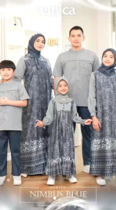 Ladiva 09 Nimbus Blue by Ethica Ladiva 09 Ladiva Kids 09 Kahfi 340 Kahfi Kids 242 – Sarimbit Keluarga Muslim Modern | Gamis Ibu Anak & Koko Ayah Anak Warna Biru Elegan Premium