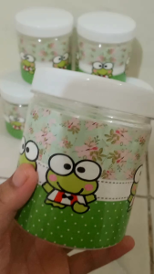 toples bumbu/kue ukuran 600mlmotif kroppi( harga buat 6pcs)