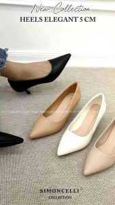 Simoncelli Sepatu Heels Wanita Polos Import | Sepatu Wanita | Wedding Shoes | Bridal Shoes | Sepatu Kerja Hitam Black | Heels Import 96828-53