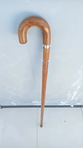 Tongkat Jalan Kayu Kelor Emas Motif Payung Premium Profil Bubut H439