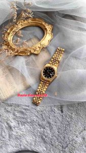 [Original] 8172L GP-4S Balmer Elegance Sapphire Womens Watch with Black Dial and Gold Stainless Steel Bracelet | Official Warranty