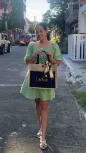 Personalized Burlap Abaca Bag for Wedding Birthday Giveaways