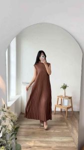 Eurigo - Kelly Plisket inner dress / Gamis Plisket inner Tanpa Lengan Homy dress / 657-8283