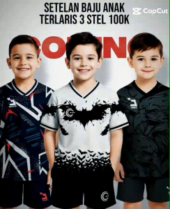 PAKET 3 BAJU MURAH BAJU BOLA ANAK LAKI-LAKI/COD STELAN JERSEY BOLA ANAK USIA 6-13 TAHUN SATU SET CELANA BAJU