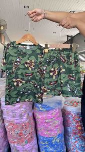 ชุดเด็ก ลายทหารถือปืน แขนสั้น+ขาสั้น ผ้าไมโครนิ่มใส่สบาย โพลีเอสเตอร์ ทหารถือปืน (ส+ส)แขนสั้น+ขาสั้น