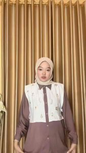 Aura Blouse Jumbo Rompi Bordir Cassual