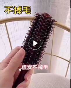 Hot Chic Wood Handle Hairdressing Nature Bristle Radial Curl Hair Comb Brush Tool