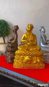 พระอุปคุต เนื้อแร่เหล็กน้ำพี้  ฐาน 3.5 นิ้ว สูง 5 นิ้ว