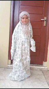 Mukena Terusan Anak Usia 7-10 Tahun Katun Foil Gliter Gold Premium Free Tas