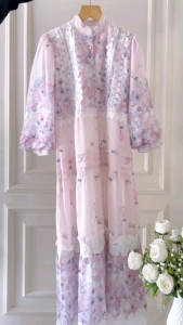 SIG DRESS RENDA ESTIKA DRESS CERUTY PRINT PROMO BEST SELLER BAJU WANITA GAMIS DRESS KONDANGAN MEWAH by Hijab