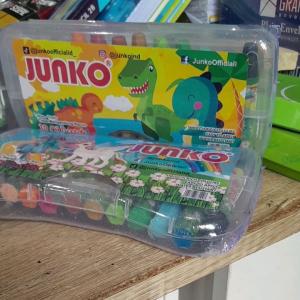 Crayon Murah 12 Warna Junko 12 Oil Pastel Krayon Non Toxic Motif Animasi Kartun Populer