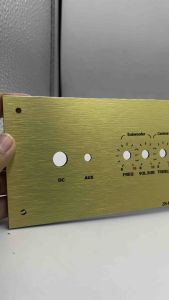 เพลทลำโพงบลูทูธMT21 ไม่ย้ายวัตแบตเม็ดไฟ สีทองสวิตช์เปิดปิด12มิล ช่องเพลท5*25cm