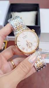 ĐỒNG HỒ NAM CHÍNH HÃNG Citizen NH9136-88A Automatic White Dial Sapphire Open Heart Demi Gold Stainless Steel For Men
