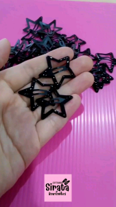 กิ๊บดาวสีดำ กิ๊บรูปดาวสีดำล้วน สไตล์Y2K เท่ห์ๆ (10 ชิ้น)