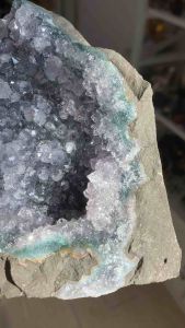 原矿Natural Raw✅ 👇闪晶全绿幽灵圈紫水晶原矿洞 Green Phantom n Shining Amethyst Geode