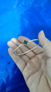 Gelang Bangle Pipa Clover / Fanklip (Perak 925)