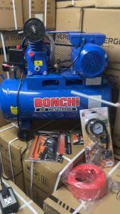 BONCHI ถังลม 40 ลิตร มอเตอร์ 1 แรงม้า ปั๊มลมสายพาน **ความแข็งแรง 1 ปีการใช้