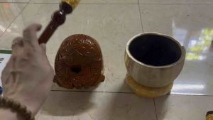 Bộ chuông mỏ tụng kinh 12cm( 2tay)