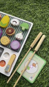 Wooden Barbecue Shop Wooden Fruit Skewers Pretend Play Toys Children Educational Activity Girls boys