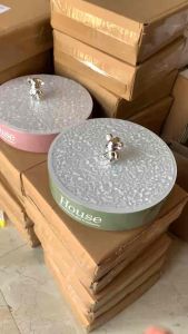 Khay mứt bằng sứ cao cấp kèm núm gấu