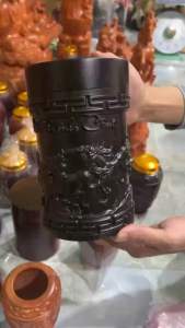 hộp chè gỗ bách Tâm Kinh Bát Nhã in chữ kinh phật an lạc tĩnh tâm kích thước 20-12cm