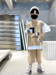 Setcel Starboy Kids Setelan Baju Anak Laki Laki Oversize Pakaian Kasual Anak Cowok Kekinian Set Rompi + Celana Baju Keren Trendy Zh