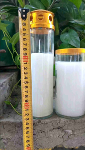 Prayer Candle in Glass: Religious Candles for Cemetery & Memorial Services