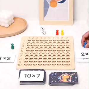 MULTIPLICATION BOARD GAME/ Mainan edukasi Perkalian/ Papan belajar anak/ Sentra matematika/ Mainan Pintar Alat Permainan Kayu