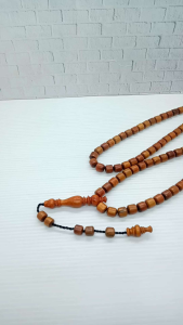 Tasbih Kayu Raja Merah Agathis Motif Marjan H354