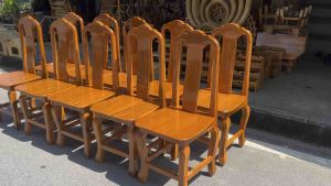 เก้าอี้ไม้/สัก/ชุดอาหาร (1 ตัว)