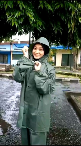 JAS HUJAN DEWASA SETELAN JAKET CELANA TEBAL ELASTIS