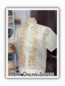 【 PREMIUM 】Polo Jacket Barong Made From Organza Pinya with Embroidery