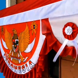 BENDERA GELOMBANG GARUDA PADI KAPAS BAHAN REMPLE PELAMIN PREMIUM